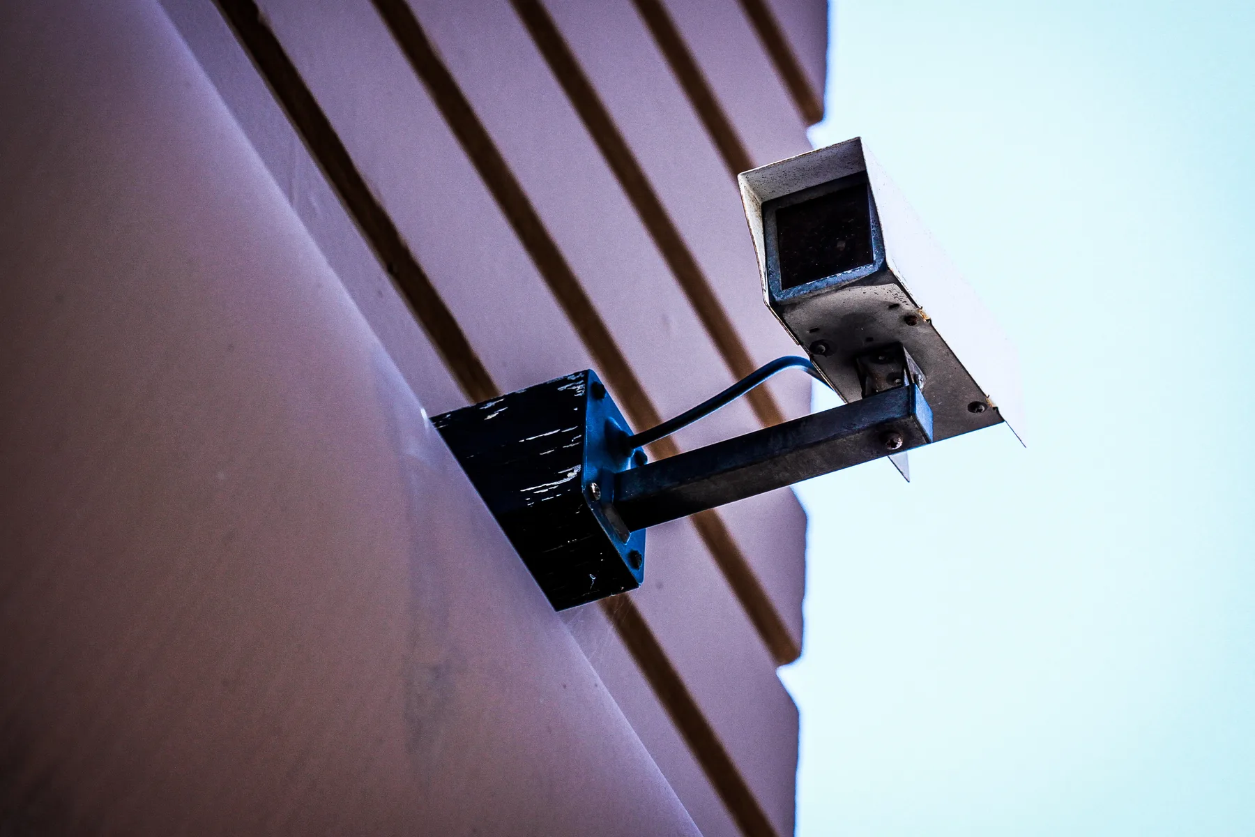 CCTV security camera mounted on a building